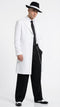 Men’s White Zoot Suit Gangster Style Outfit –  White Jacket + Vest + Pants + Shirt & Tie  Combo Package