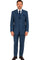 Mens Steel Blue 3-Button Classic Suit â€“ Formal Business Attire with Vest, Tie and Pocket Square