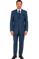 Mens Steel Blue 3-Button Classic Suit – Formal Business Attire with Vest, Tie and Pocket Square
