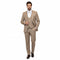 Men's Beige Pinstripe Three-Piece Vested Suit – Tailored Fit  Business Attire in Tan Stripe by Rossiman