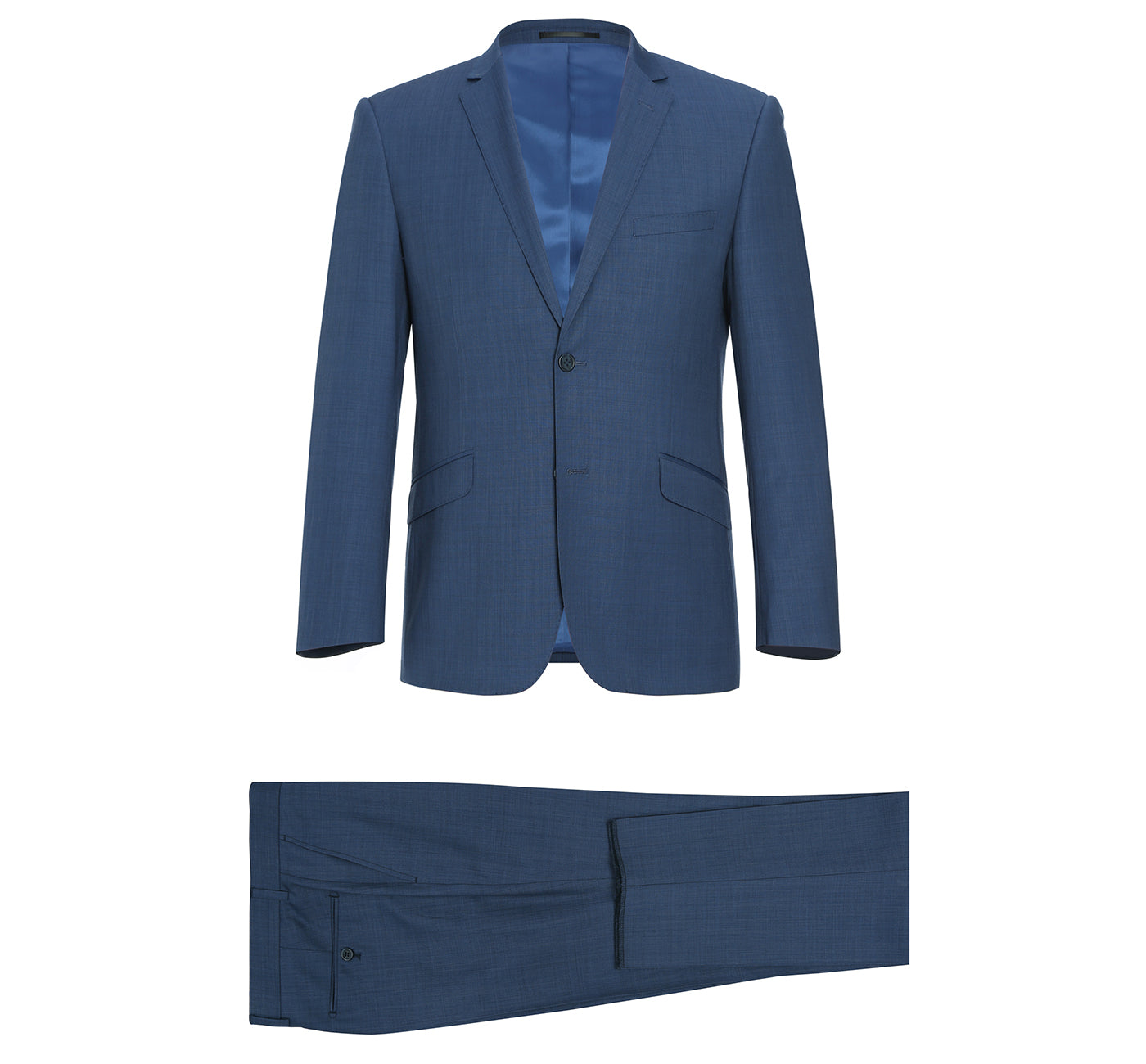 557-1 Men's 2-Piece Slim Fit Single Breasted Wool Suit - 34Sx28W