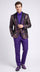Mens Mardi Gra Black and Purple and Gold Sequin Tuxedo Jacket Set – Designer with Floral Pattern Jacket Formal Wedding Party Wear Bowtie