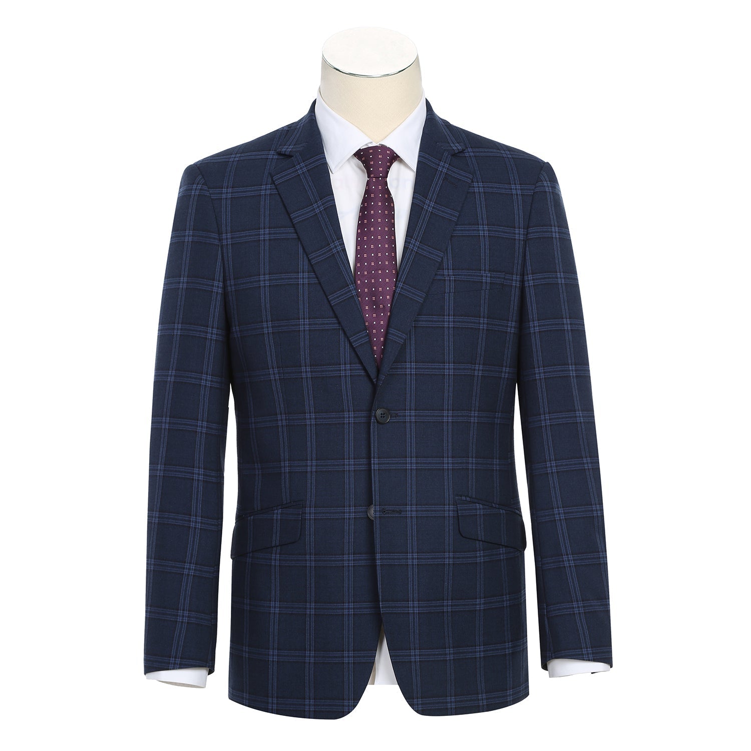 293-22 Men's Slim Fit Checked Suits - 38Lx32W