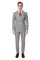 Mens Light Grey Double-Breasted Suit Classic Slim Fit Business and Wedding Formal Attire
