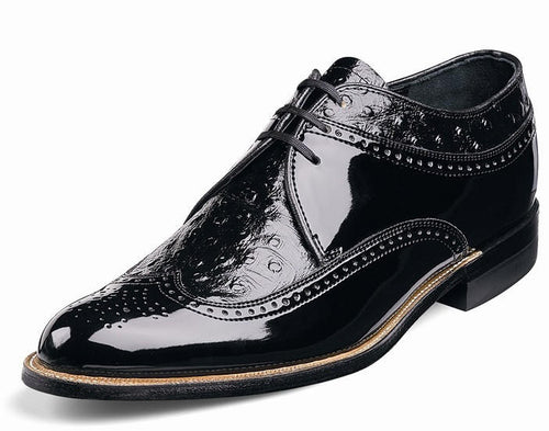 1920s Dress Shoes Shiny Black Wingtip