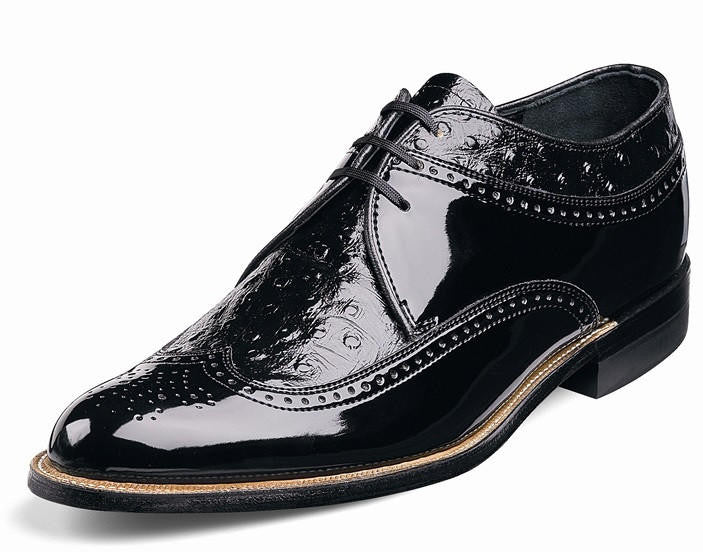 1920s Dress Shoes Shiny Black Wingtip - 6M