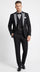 Men’s Black And White Lapel 3 Piece Tuxedo Suit with Silver Gray Satin Lapel | Formal Wedding Prom Suit Set