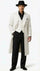 Mens White Long Zoot Suit Costume Set with Black Pants – Wedding, Prom and Party Outfit 1920s - 1930s Gangster Style