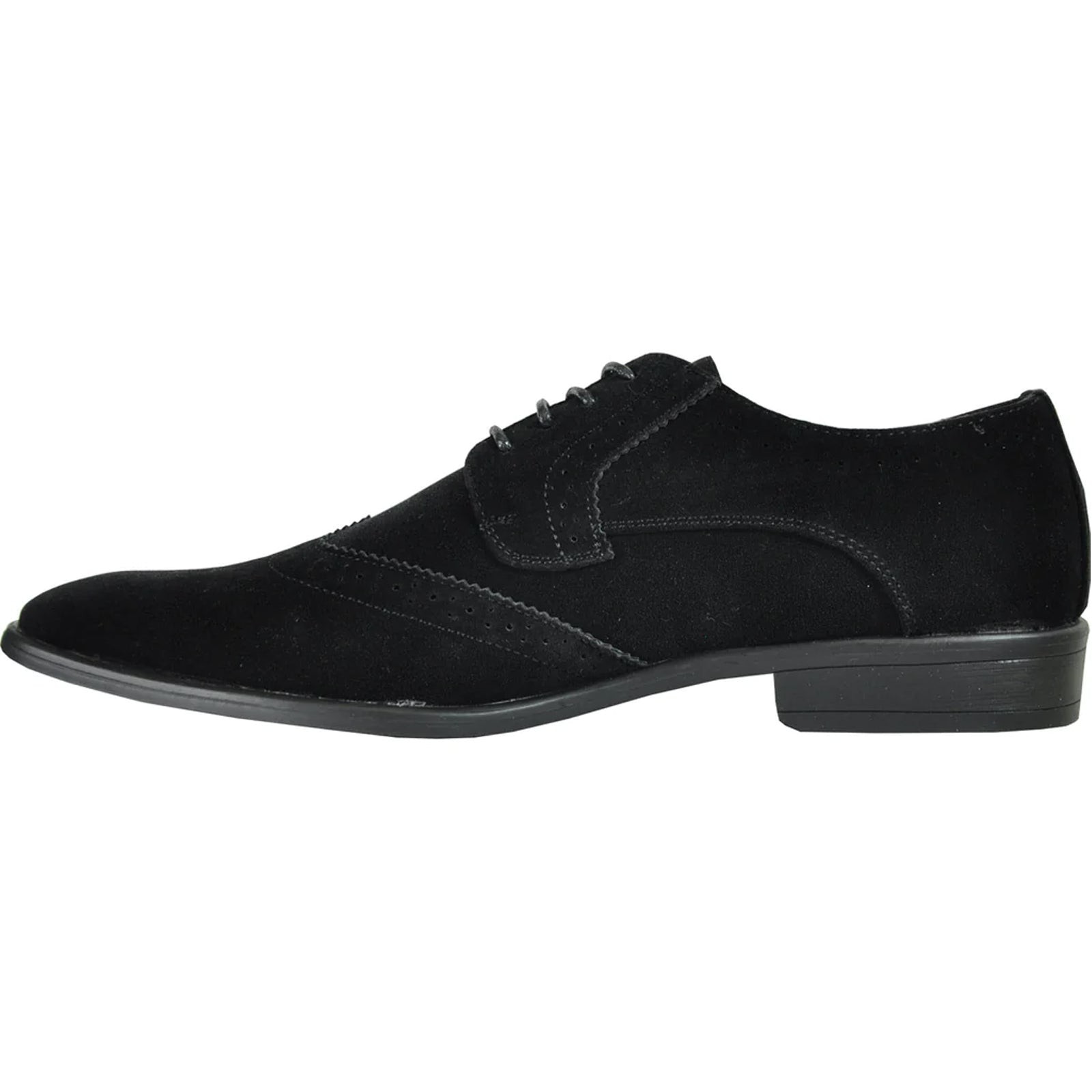 "Black Vegan Suede Wingtip Dress Shoe - Men's Wedding & Prom Lace Up"