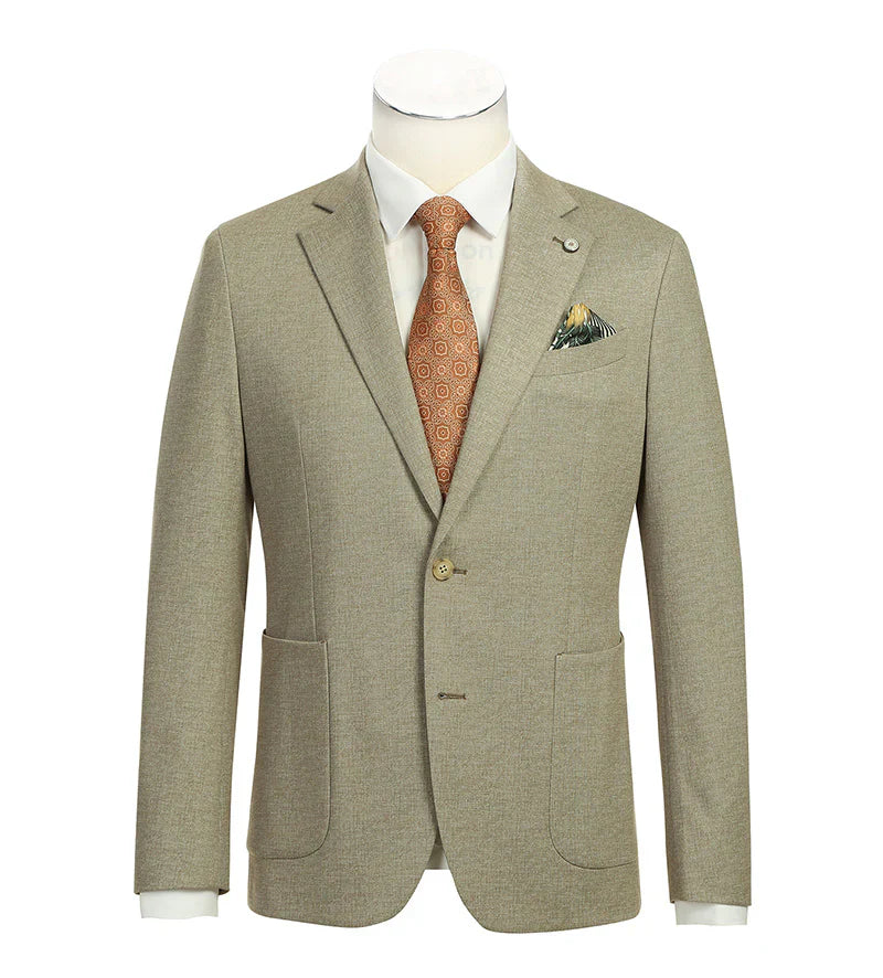 Half Canvas Slim Fit Blazer in Khaki - 38R