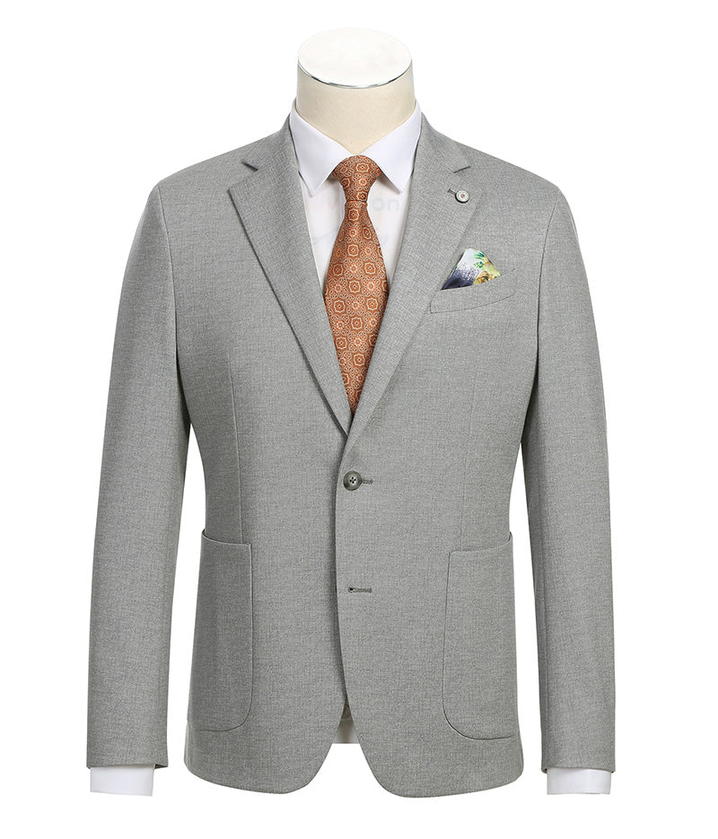 Half Canvas Slim Fit Blazer in Gray - 38R