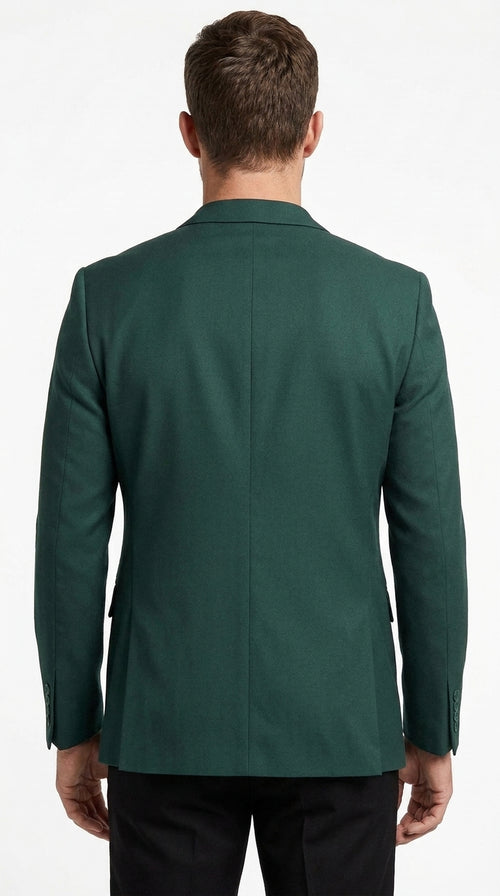Men’s Hunter Green Blazer – Classic Two Button Sport Coat for Wedding & Formal Wear