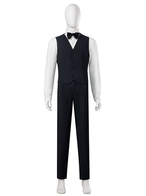 Black Suit Cosplay Costume for Men – Halloween Outfit Without Shoes - 34 Short or Extra Small
