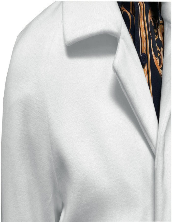 Mens Belted Wool Topcoat Off White Alberto Belt Coat Overcoat