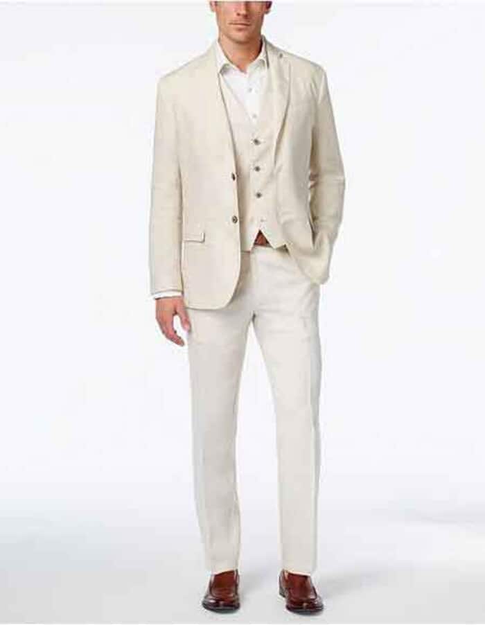 Mens Big and Tall Linen Suits - Natural Summer Fabric Suit