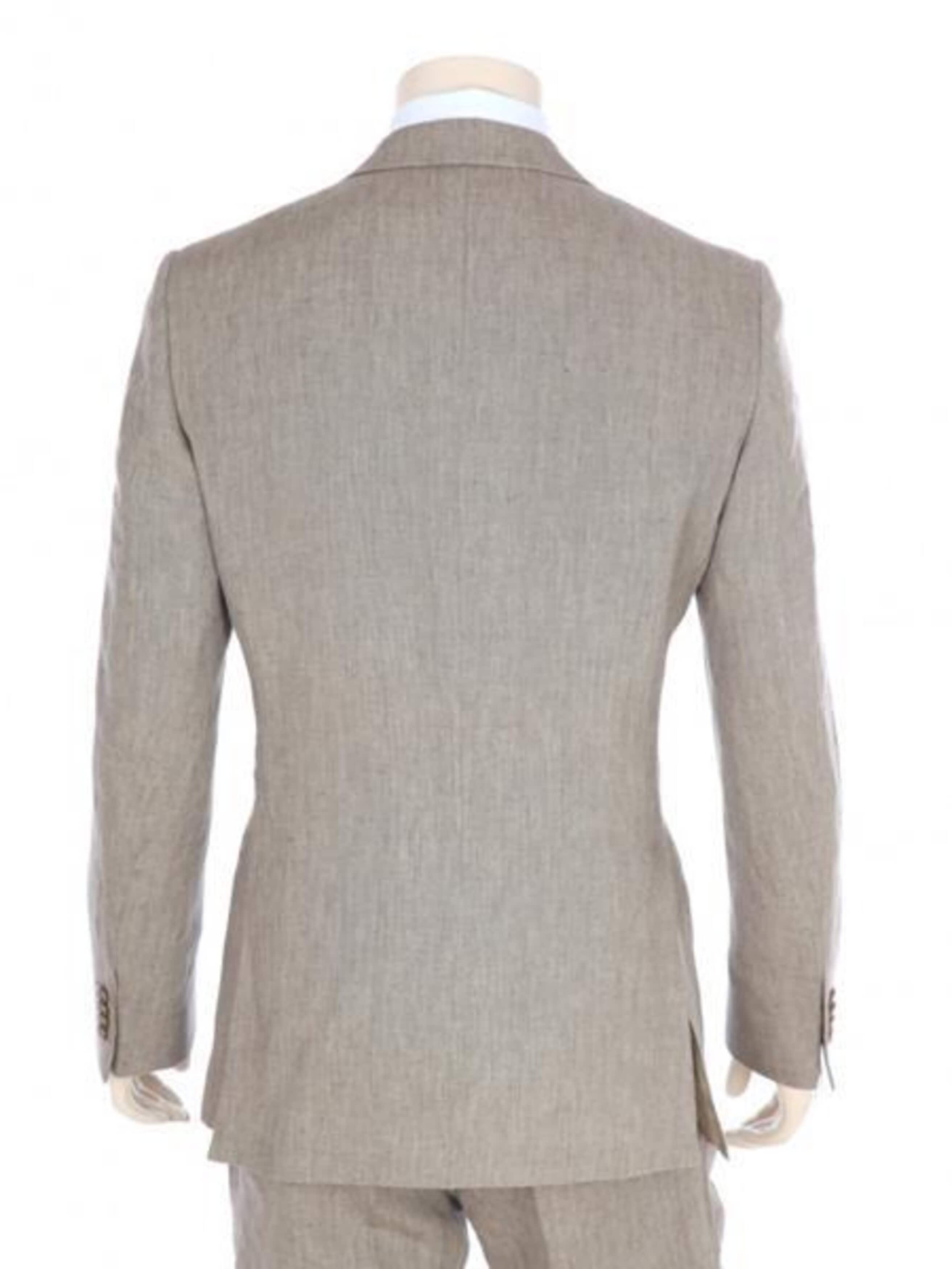Mens Big and Tall Linen Suits -  Dark Tan Summer Fabric Suit - 38 Short Jacket+32 Waist Adjustable 28to34)(Height: 5’4”to5’7”)(Neck 15-16.5)S-M)ggg