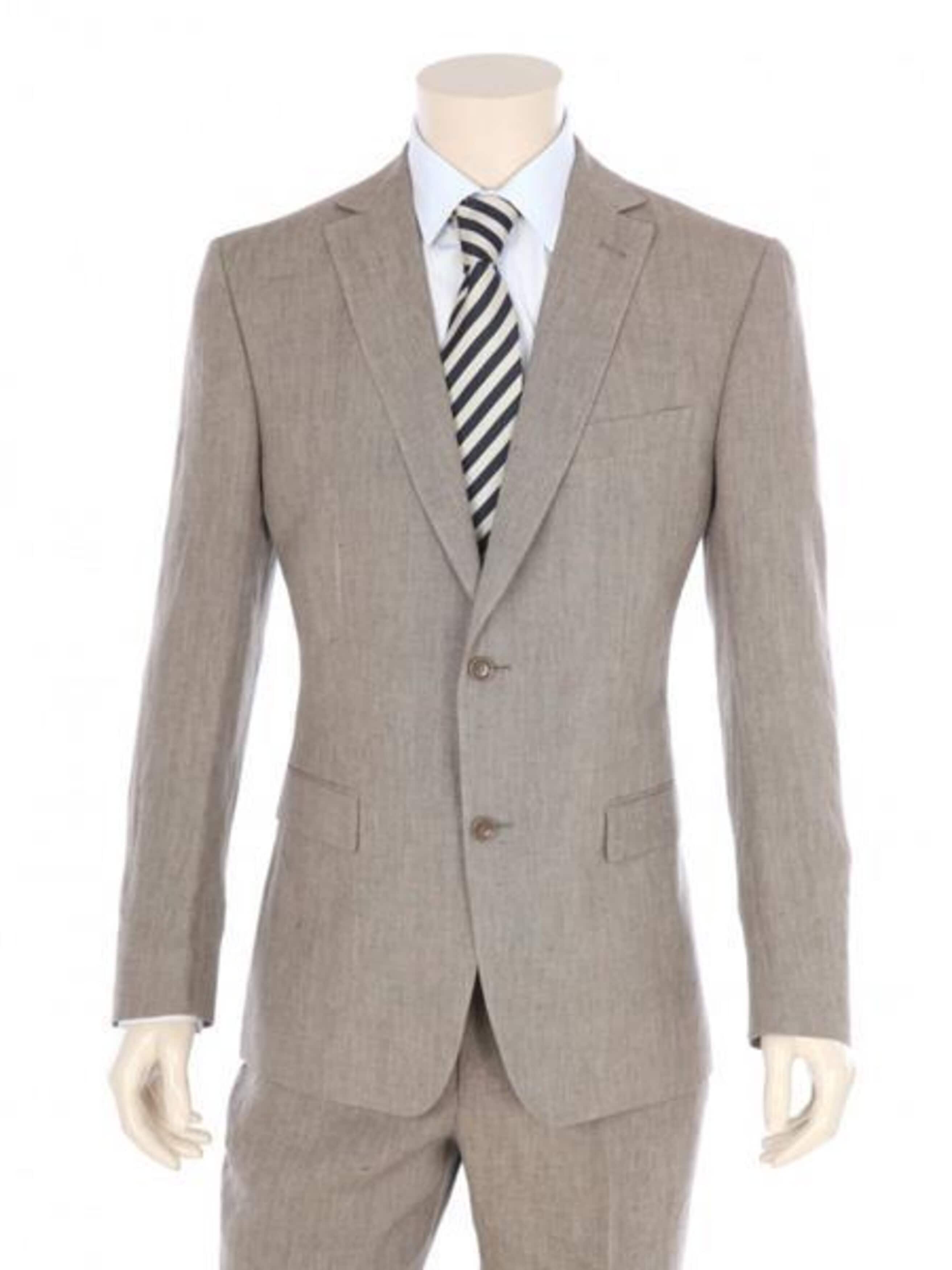 Mens Big and Tall Linen Suits -  Dark Tan Summer Fabric Suit