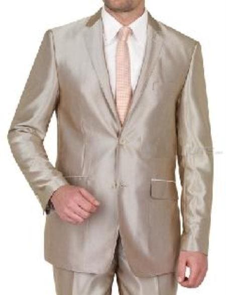 2 Buttons Shiny Single Breasted Suit Side-Vented - 36 Short