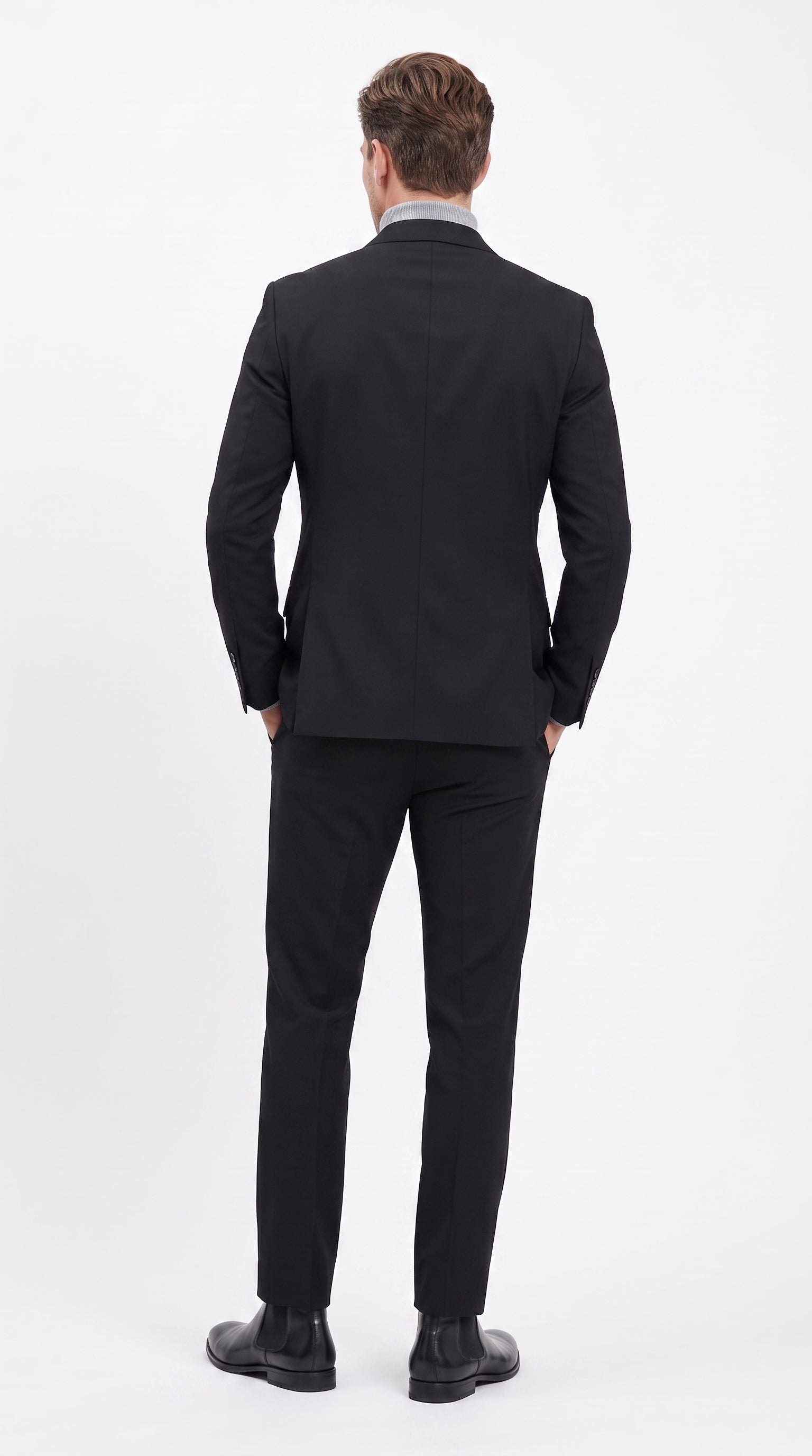 Men's Designer Stacy Adams Classic Double Breasted Suit in Black  Peak Lapel Slim fit - 34 Short or Extra Small