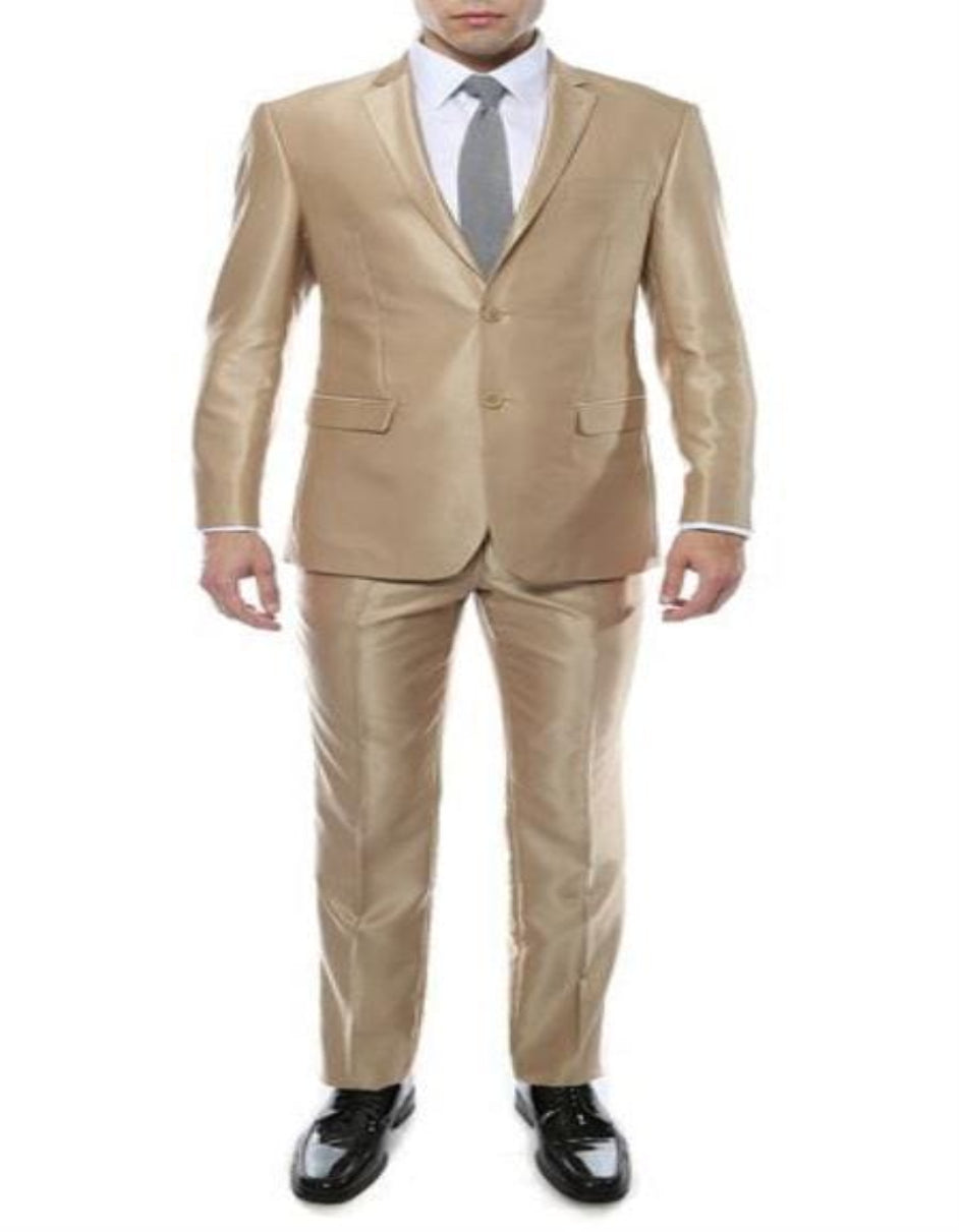 2 Piece  Premium Sharkskin Slim Fit - 2 Button suit - 36 Short