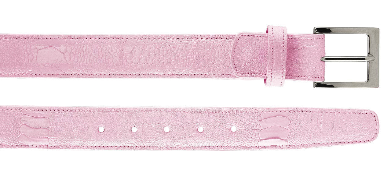 Belvedere Ostrich Leg Belt - Light Pink - 44