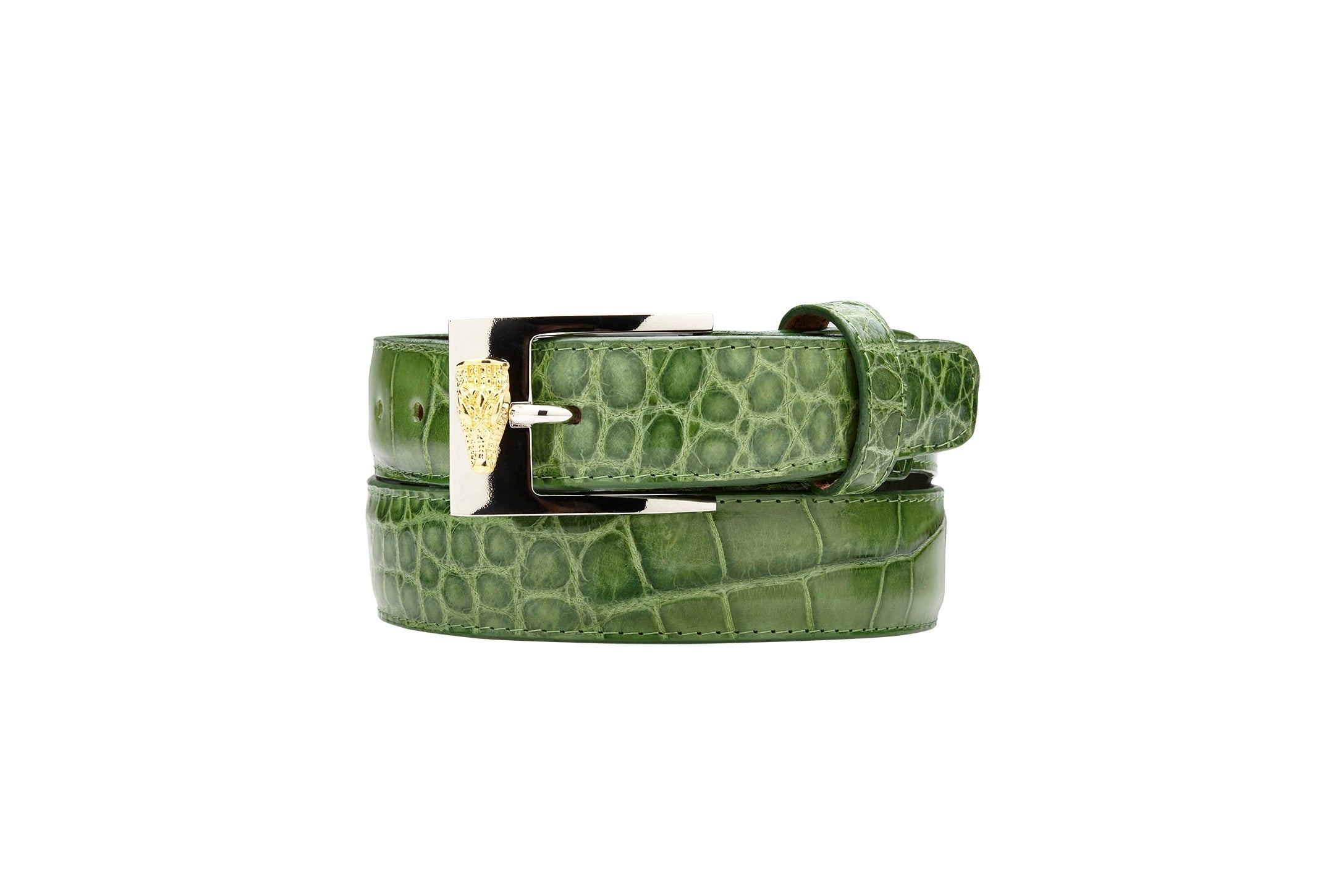 Belvedere Alligator Belt - Pistachio - 44