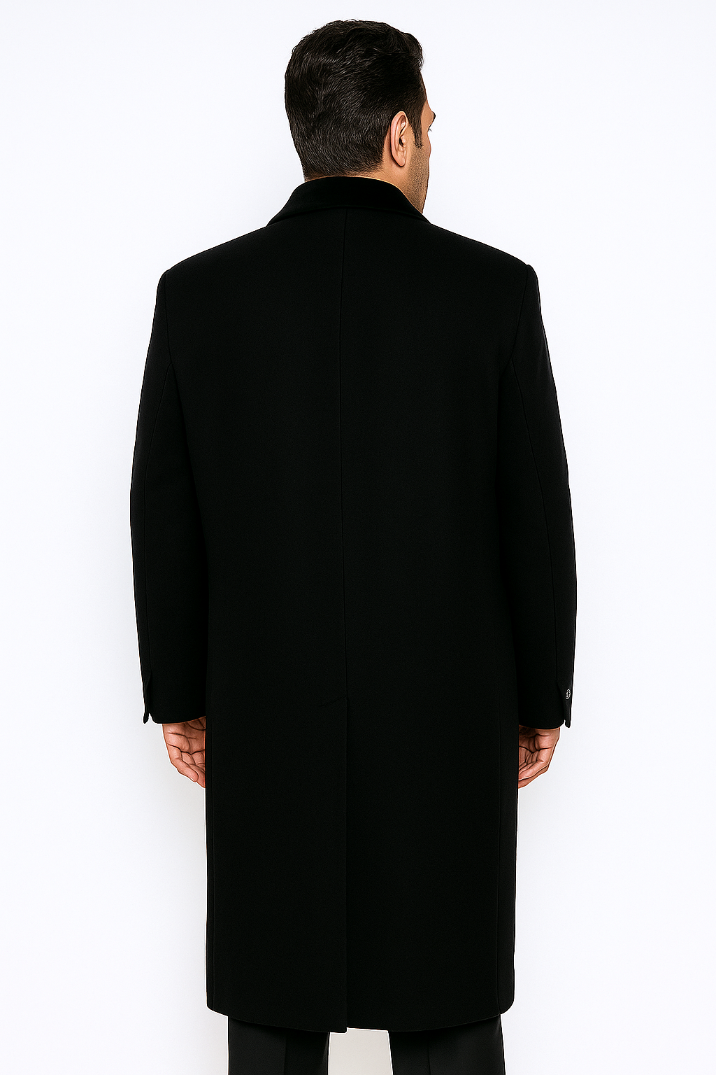 Black Cashmere Chesterfield Overcoat – 1920s Full Length Topcoat - Coat Size 38