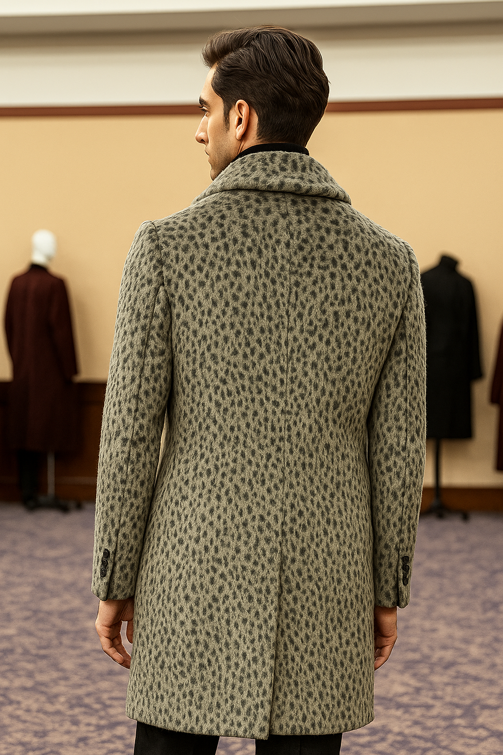Vintage 1920s Gangster Pimp Coat – Full Length Leopard Faux Fur Style - Coat Size 38