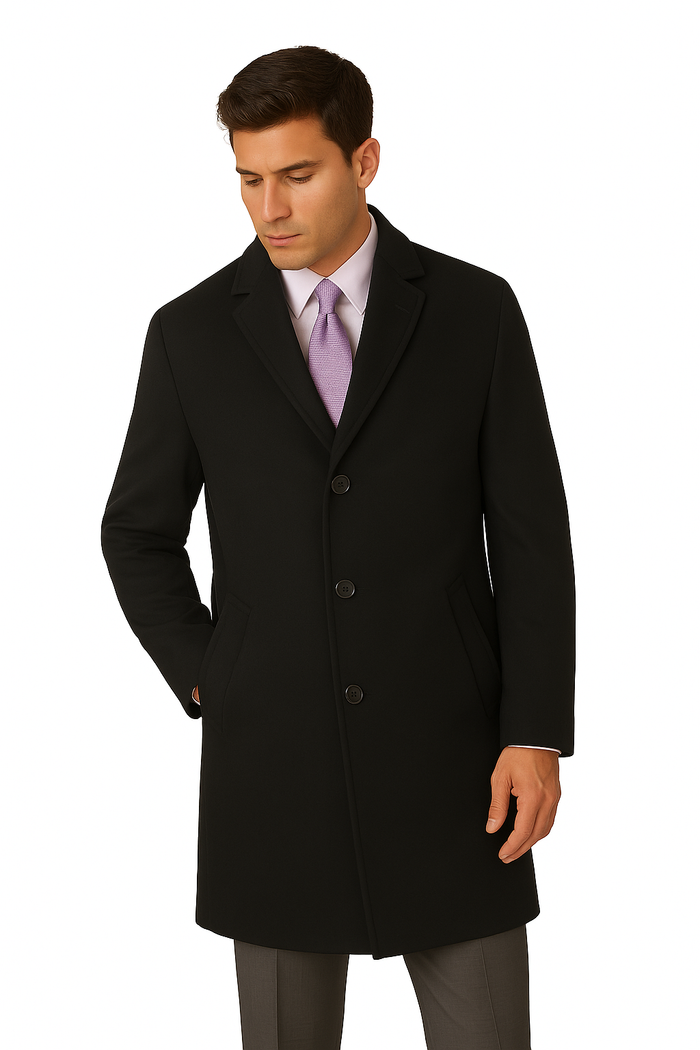 Men's Heavy Wool Overcoat â€“ Classic Full Length Winter Topcoat