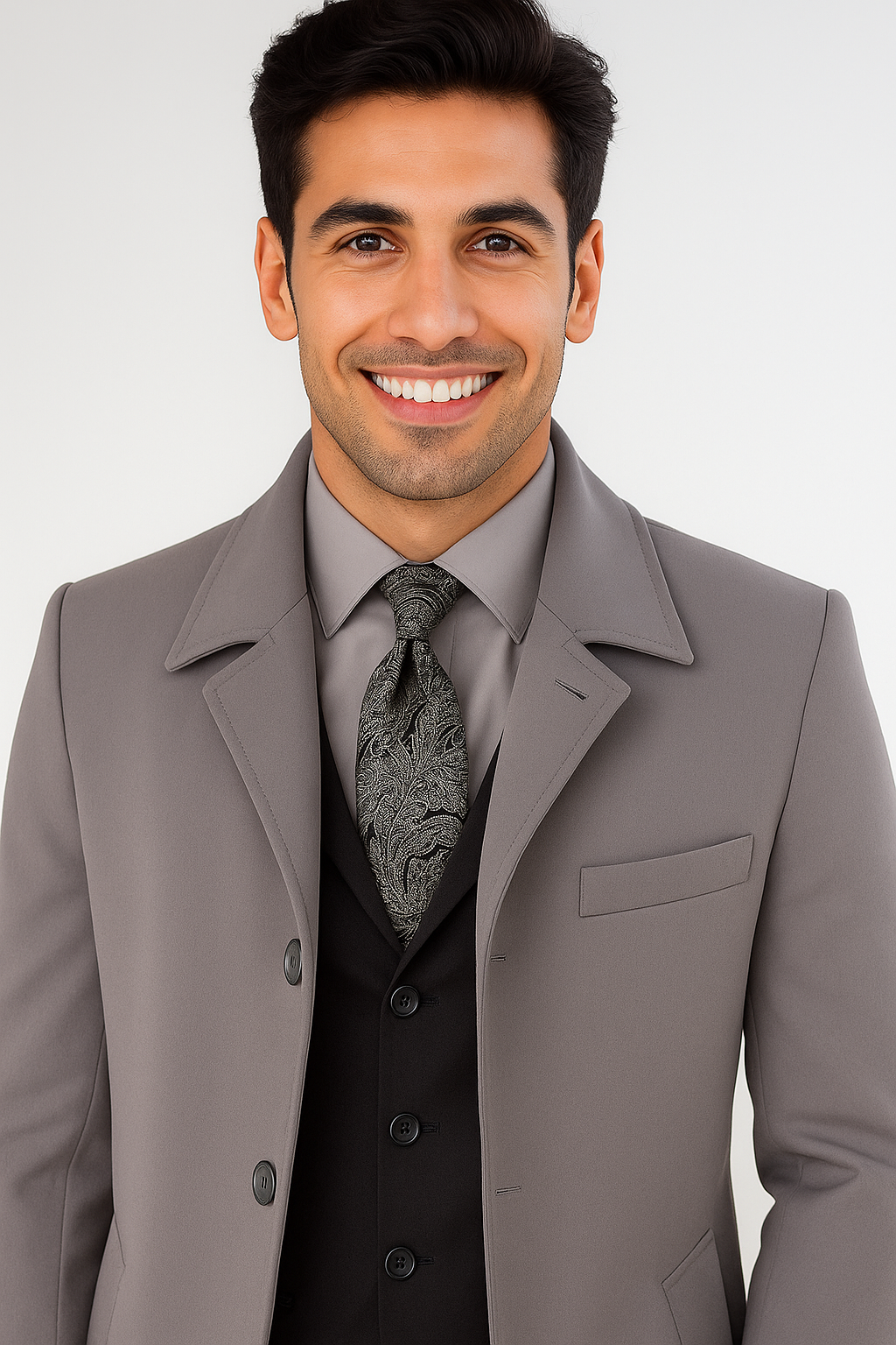 Men's Full Length Overcoat â€“ Classic Winter Long Top Coat - Coat Size 38