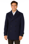 Big & Tall Men's Wool Peacoat – Classic Double Breasted Overcoat