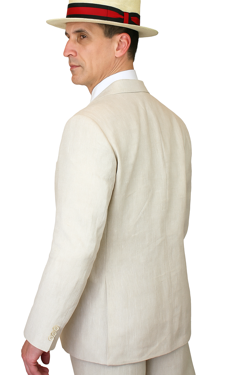 Riverdale Linen Coat - Natural | Crisp 3-Piece Linen Suit for Summer - Coat Size 38