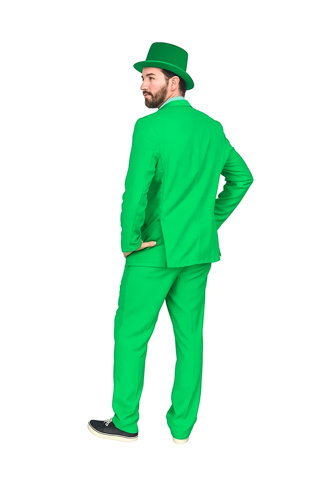 Vibrant Green Costume Suit with Matching Hat â€“ Bold Party & Event Wear