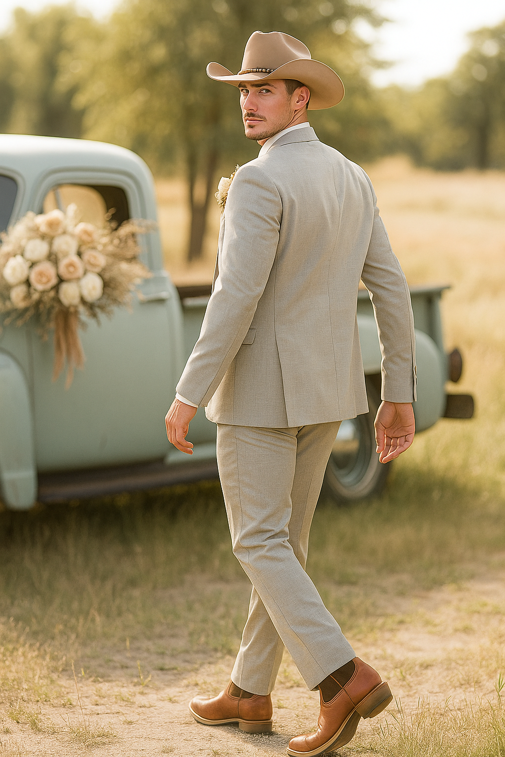 Elegant Cowboy Style Suit for Men – Perfect for Weddings & Events - 34 Short or Extra Small
