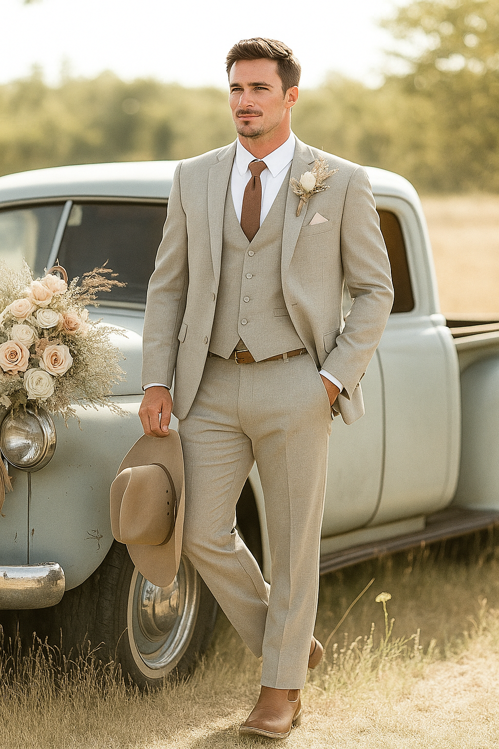 Elegant Cowboy Style Suit for Men – Perfect for Weddings & Events - 34 Short or Extra Small