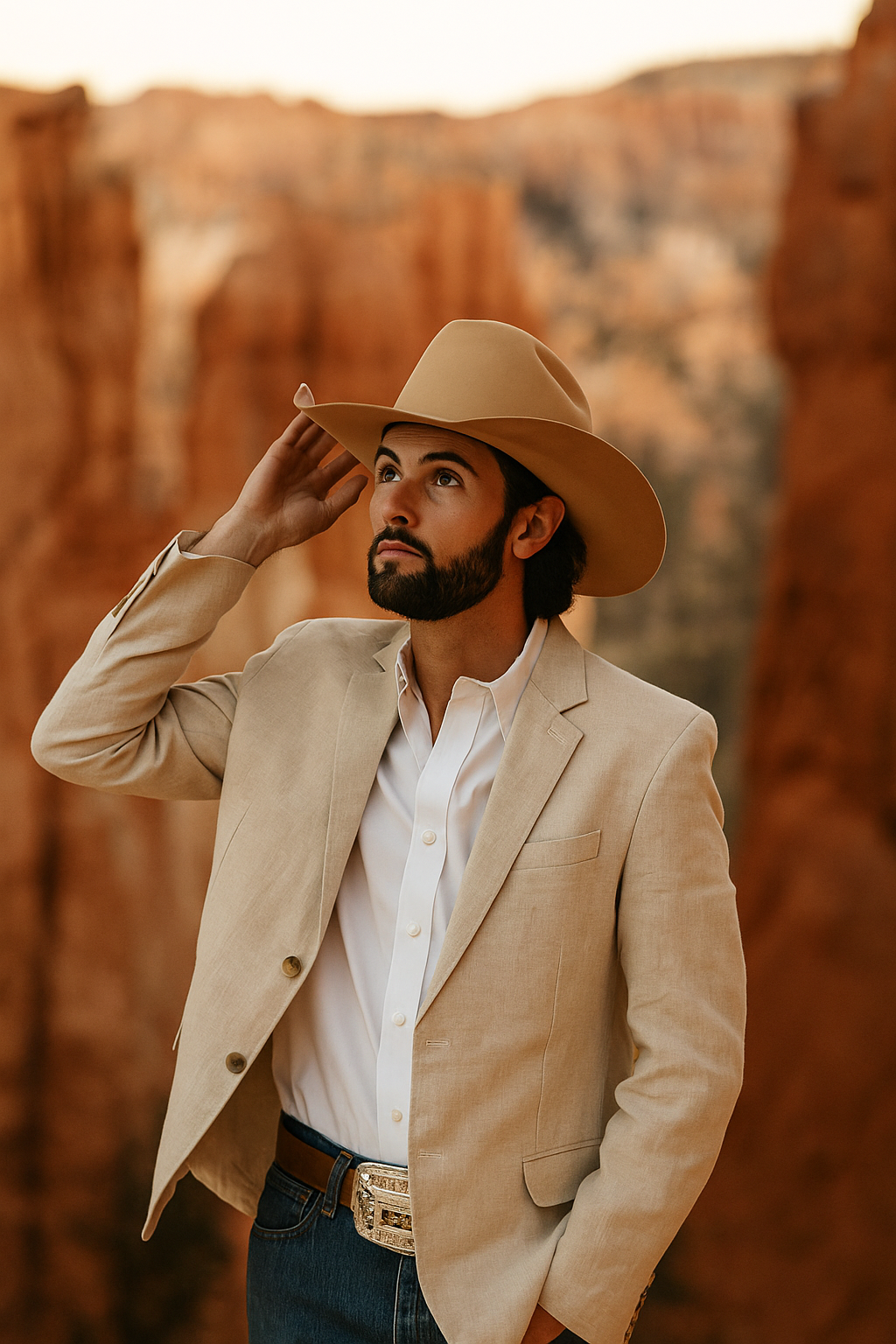 Casual Cowboy Blazer for Men – Western Style with Rustic Charm - 34 Short or Extra Small
