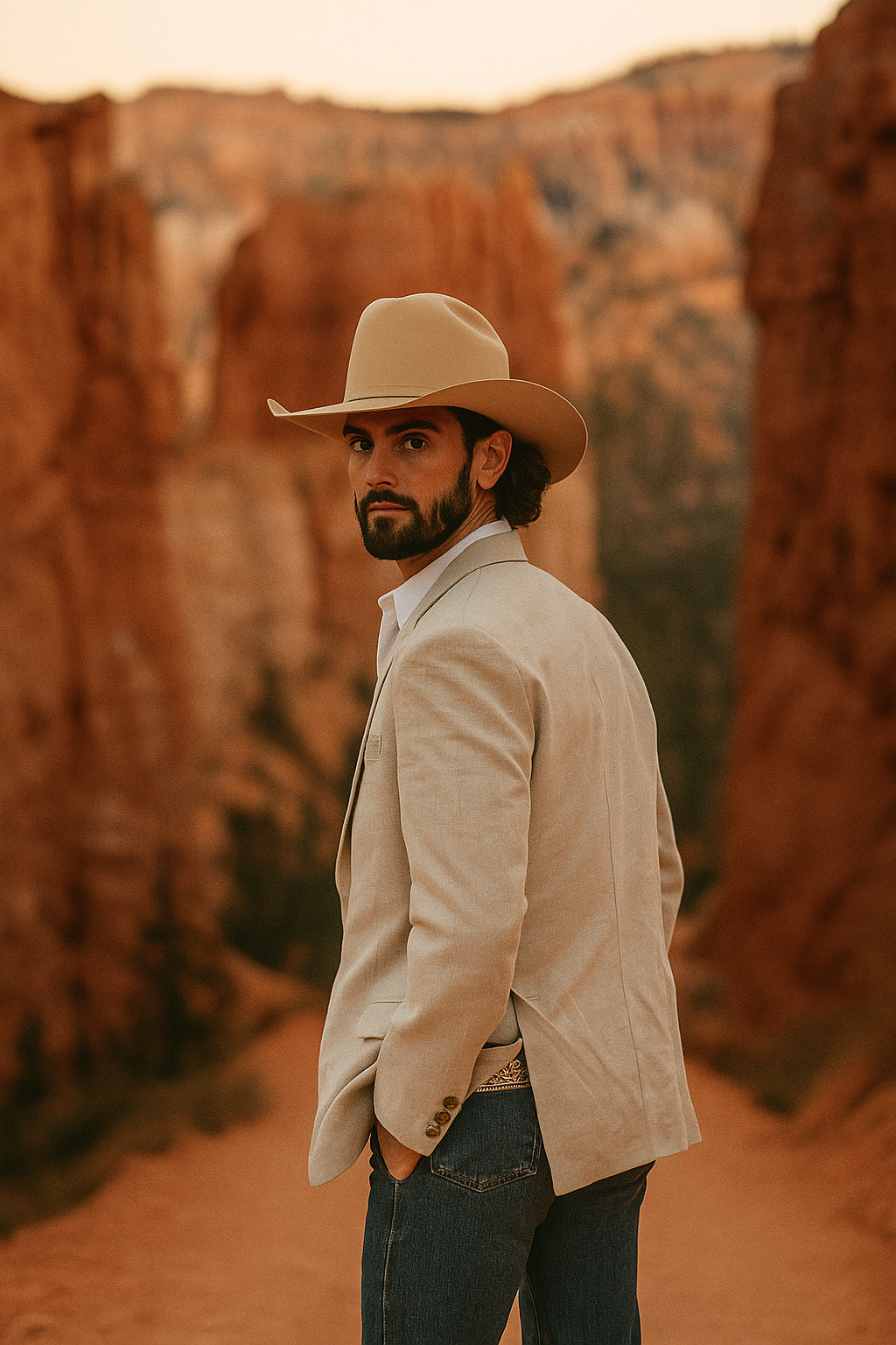 Casual Cowboy Blazer for Men – Western Style with Rustic Charm - 34 Short or Extra Small