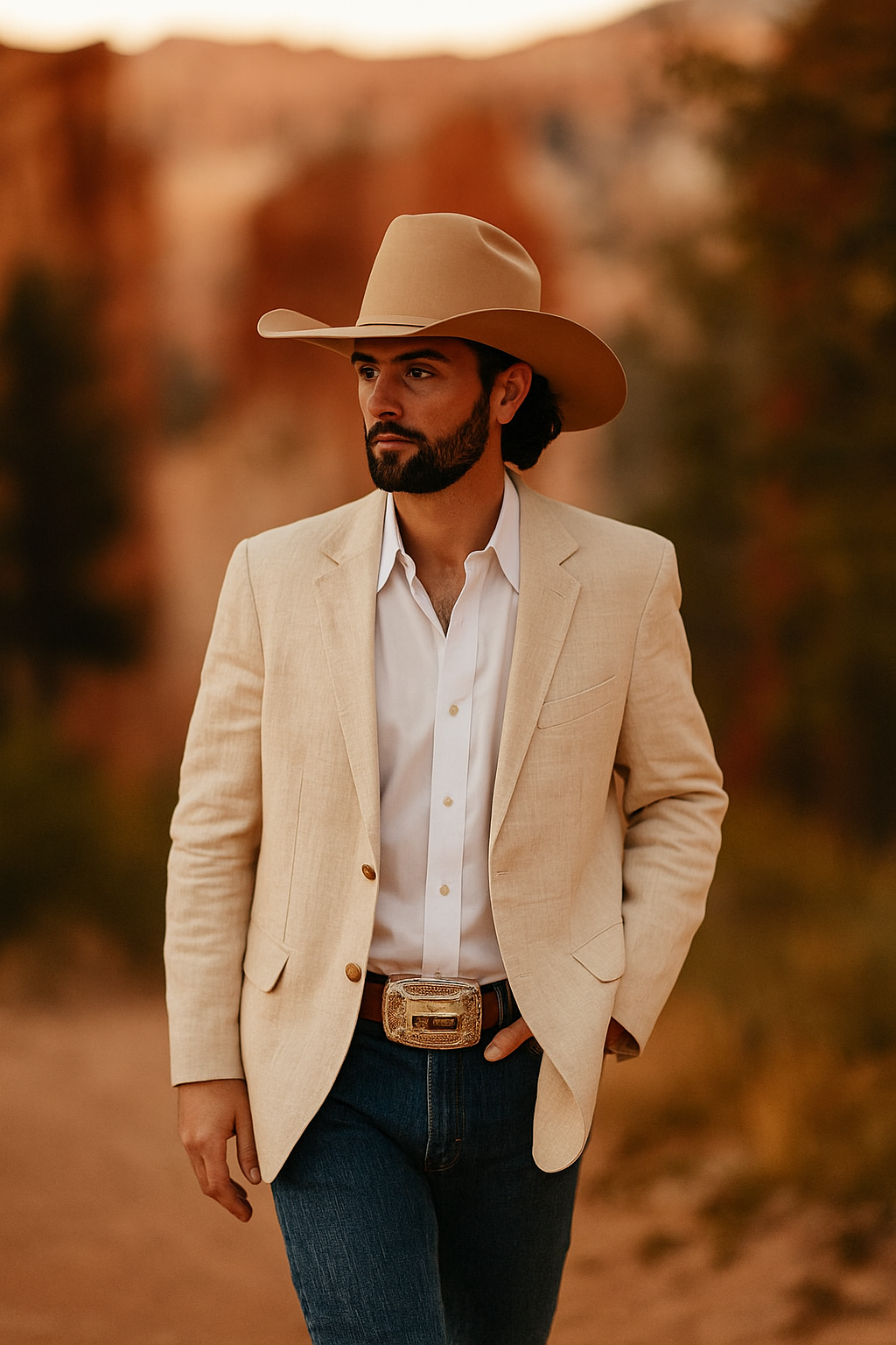 Casual Cowboy Blazer for Men – Western Style with Rustic Charm - 34 Short or Extra Small