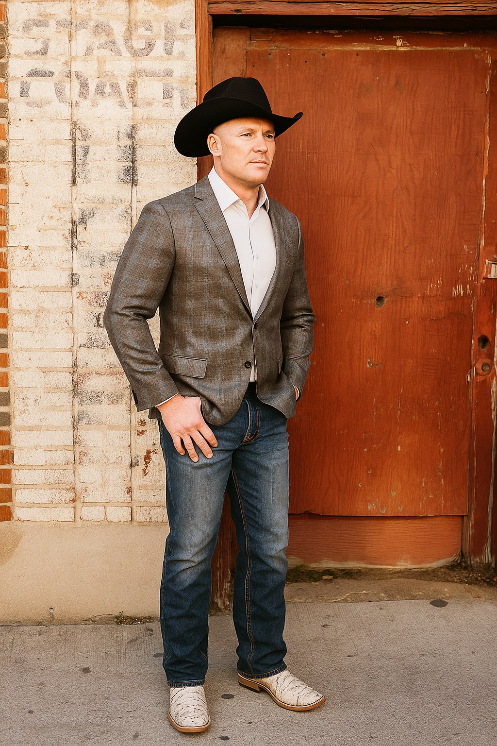 Plaid Cowboy Blazer for Men – Western Style with Rustic Elegance - 34 Short or Extra Small