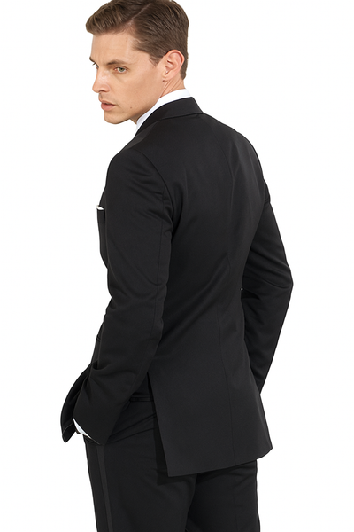 Tiglio Black Wool 2-button 2-Piece Tuxedo