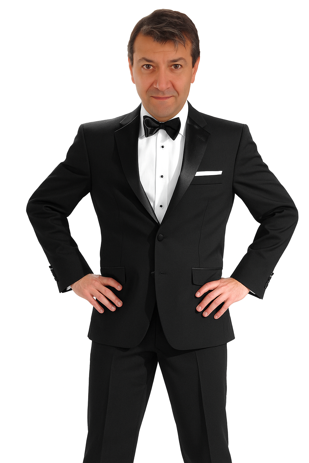 Mantoni 140s Wool 1-button Black Tuxedo - 34 Short or Extra Small