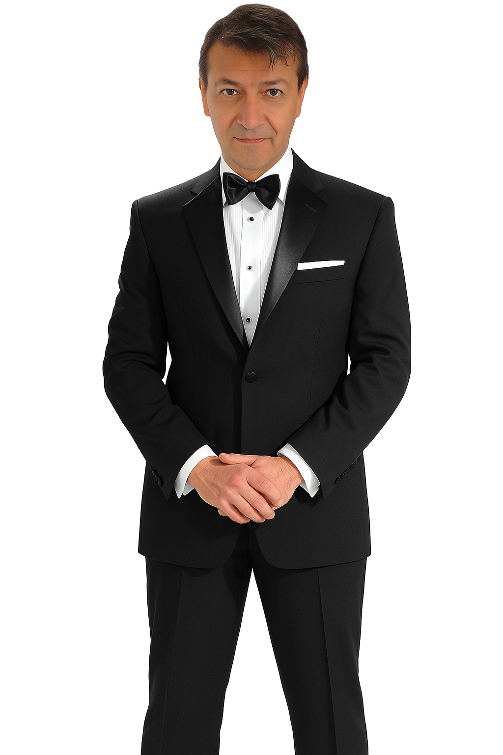 Mantoni 140s Wool 1-button Black Tuxedo - 34 Short or Extra Small