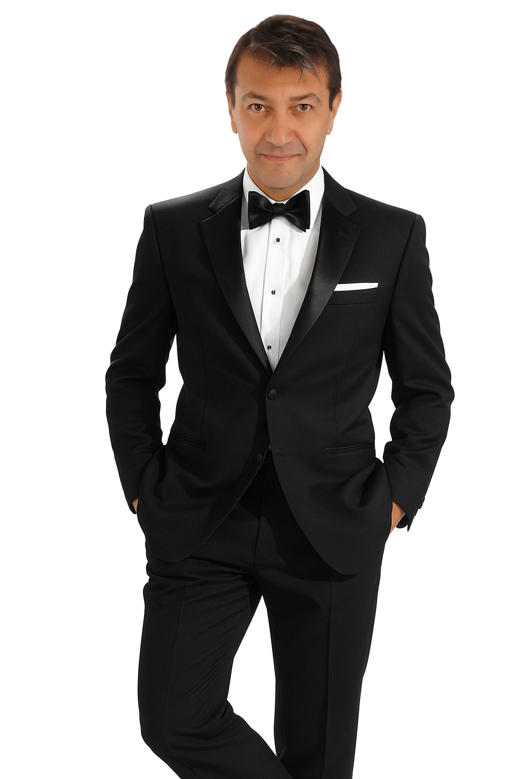 Mantoni 140s Wool 1-button Black Tuxedo - 34 Short or Extra Small