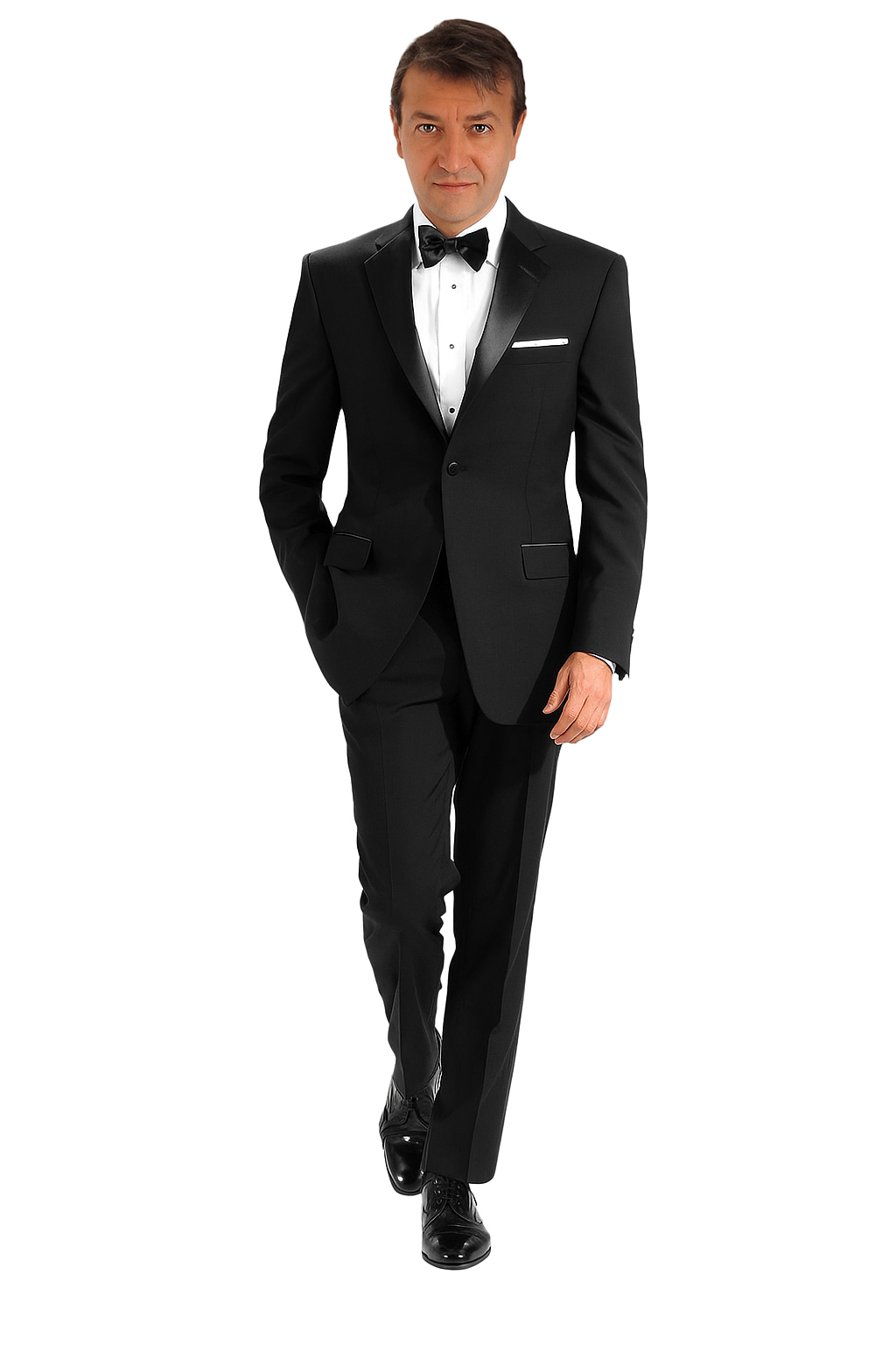 Mantoni 140s Wool 1-button Black Tuxedo - 34 Short or Extra Small