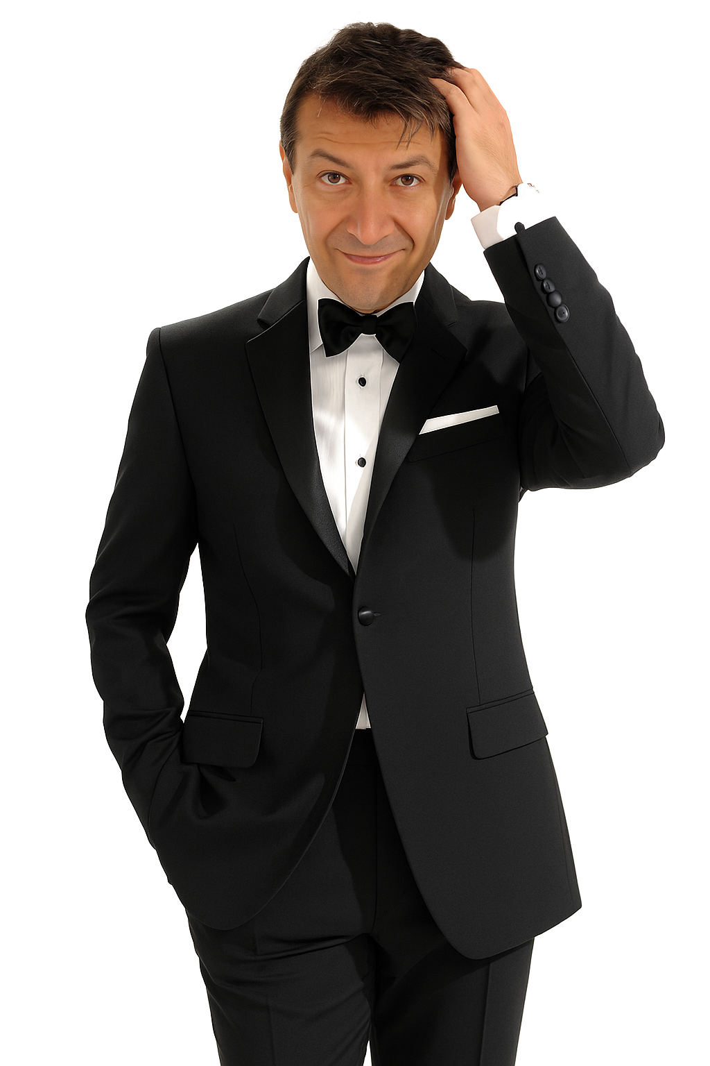 Mantoni 140s Wool 1-button Black Tuxedo - 34 Short or Extra Small
