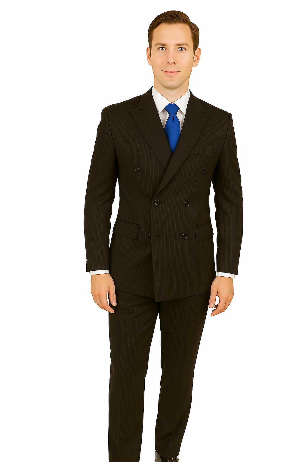 Giorgio Fiorelli Double-Breast Black Stripe Suit - 34 Short or Extra Small