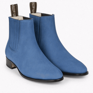 Blue Jean Los Altos Boots Men's Charro Botin Short Ankle Suede Boots - 6EE