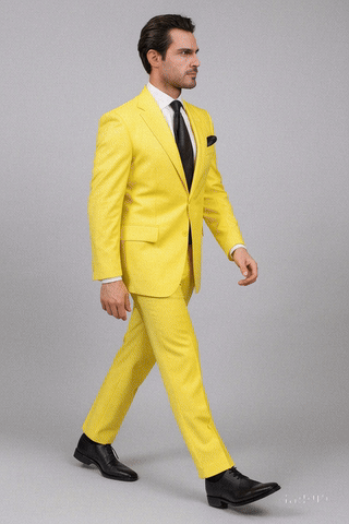 Mix and Match Suits Men's Two Button Yellow Suit Separate Any Size Jacket & Pants - 36 Short & any size pants (plz specify in payment comment section)