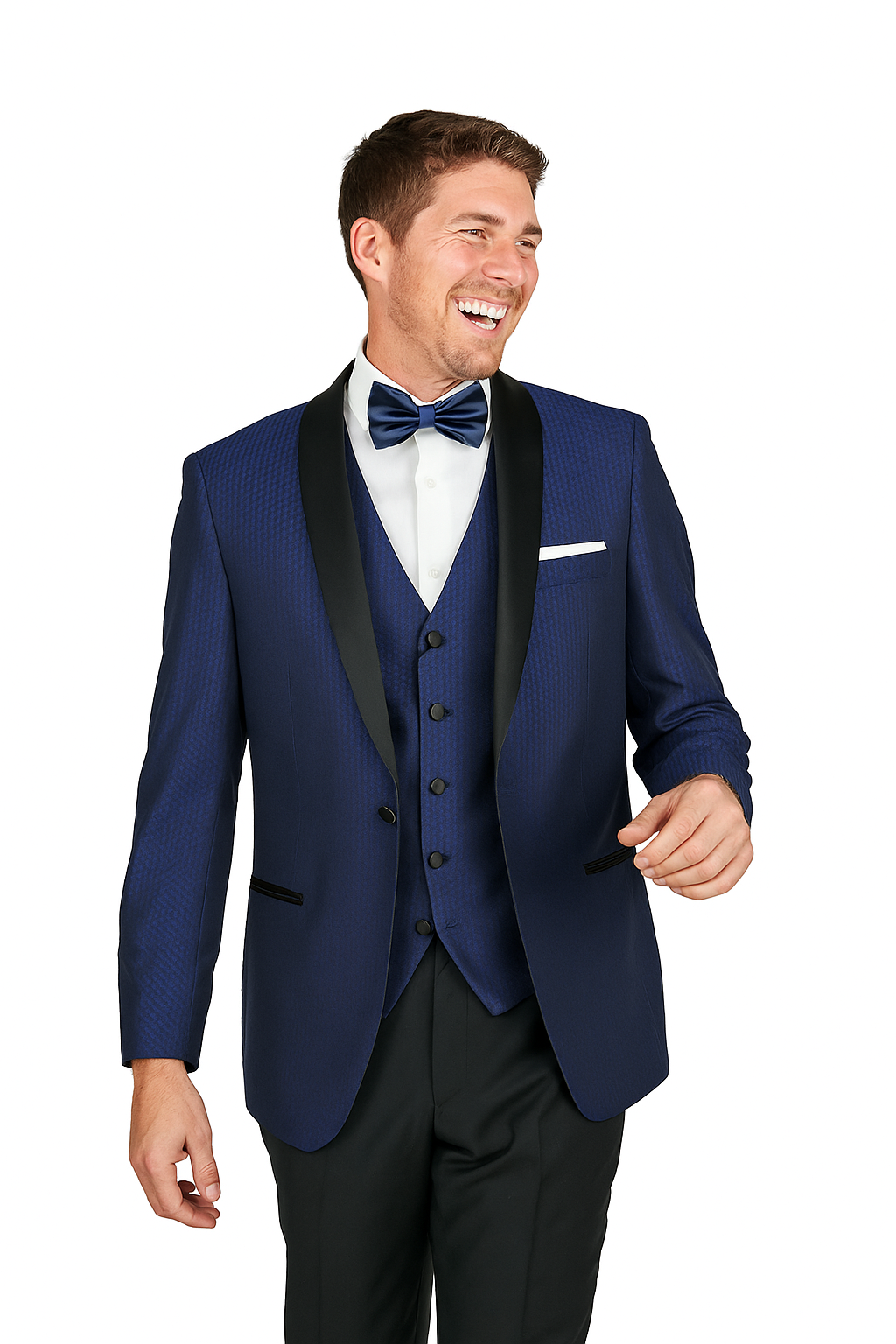 Arlan French-Blue Tuxedo with One Button - 34 Short or Extra Small