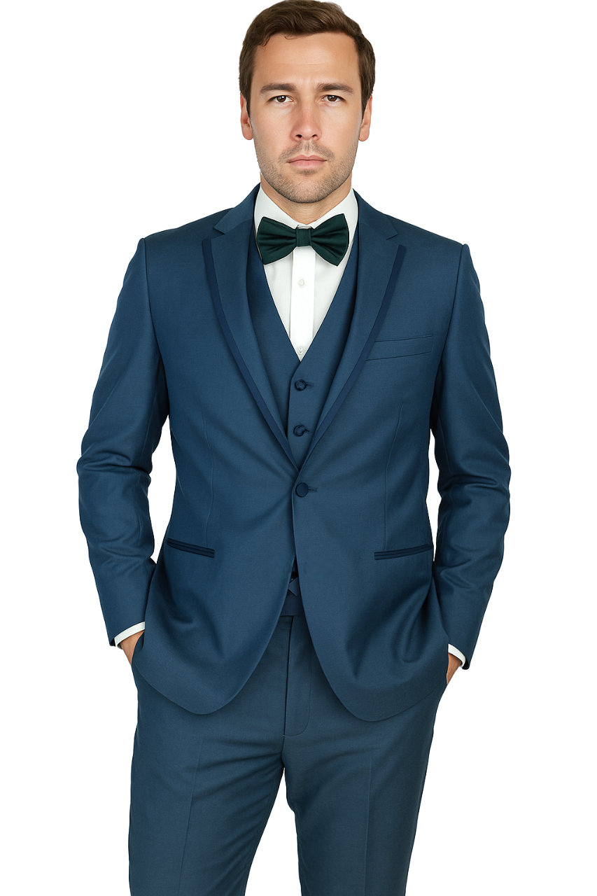 Oscar Tuxedo Sharkskin Gray or Blue by Giorgio Fiorelli - 34 Short or Extra Small